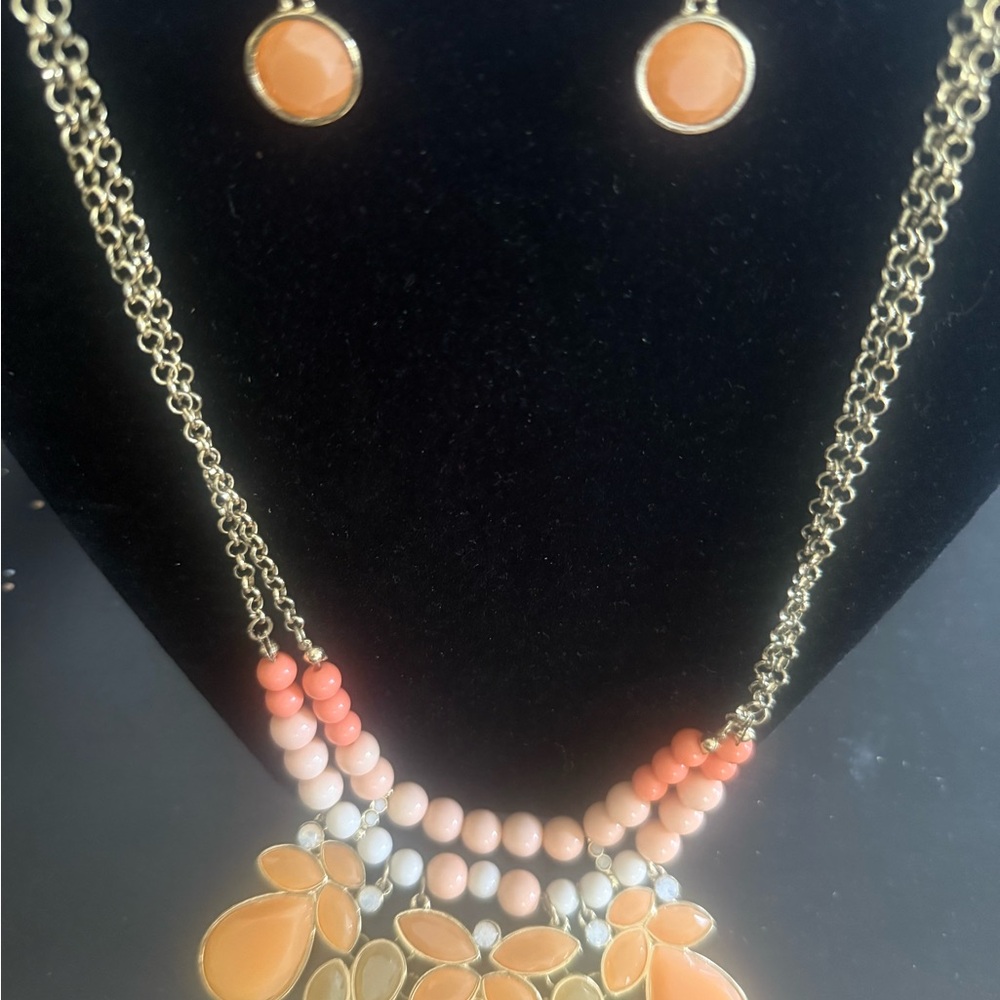 Paparazzi Gold and Orange Layered Necklace